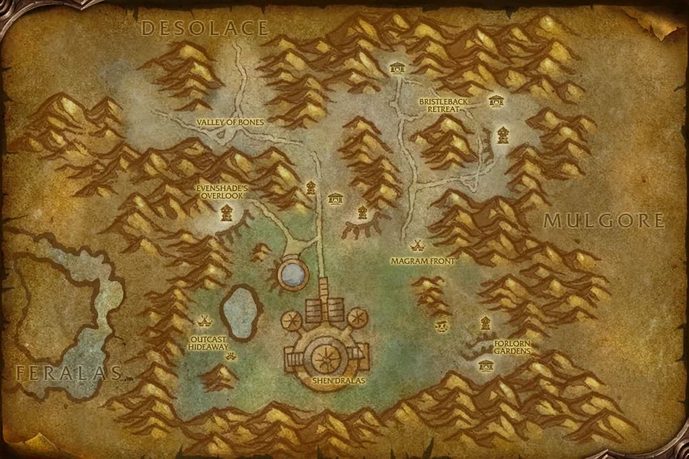 Map of Shen'dralas from the beta client